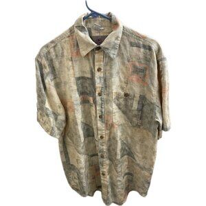 Mens The Territory Ahead Button Front Shirt Multicolor Size L Silk & Cotton